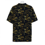 Black And Gold Japanese Tiger Print Hawaiian Shirt