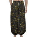 Black And Gold Japanese Tiger Print Lantern Pants
