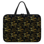 Black And Gold Japanese Tiger Print Laptop Sleeve With Handle
