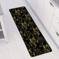 Black And Gold Japanese Tiger Print Long Kitchen Mat