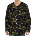Black And Gold Japanese Tiger Print Long Sleeve Baseball Jersey