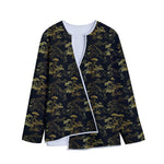 Black And Gold Japanese Tiger Print Long Sleeve Short Coat