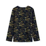 Black And Gold Japanese Tiger Print Long Sleeve Short Coat