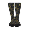 Black And Gold Japanese Tiger Print Long Socks