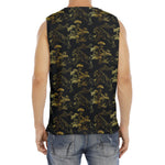 Black And Gold Japanese Tiger Print Men's Fitness Tank Top