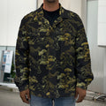 Black And Gold Japanese Tiger Print Men's Shirt Jacket
