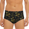Black And Gold Japanese Tiger Print Men's Triangle Swim Briefs