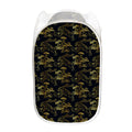 Black And Gold Japanese Tiger Print Mesh Laundry Hamper