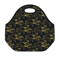 Black And Gold Japanese Tiger Print Neoprene Lunch Bag
