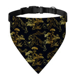 Black And Gold Japanese Tiger Print Over The Collar Dog Bandana