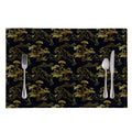 Black And Gold Japanese Tiger Print Placemat