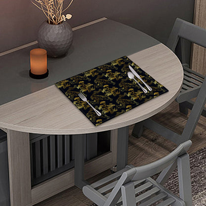Black And Gold Japanese Tiger Print Placemat
