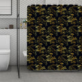 Black And Gold Japanese Tiger Print Polyester Shower Curtain