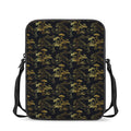 Black And Gold Japanese Tiger Print Rectangular Crossbody Bag