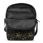 Black And Gold Japanese Tiger Print Rectangular Crossbody Bag