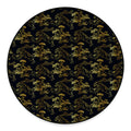 Black And Gold Japanese Tiger Print Round Floor Mat