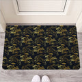 Black And Gold Japanese Tiger Print Rubber Doormat