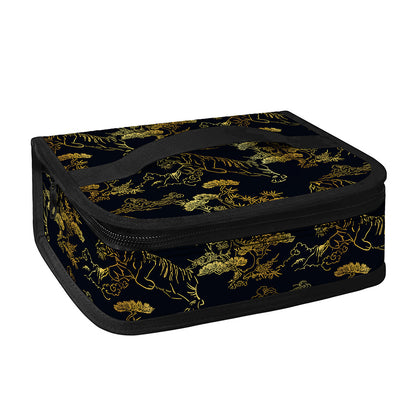 Black And Gold Japanese Tiger Print Small Lunch Bag