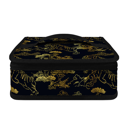 Black And Gold Japanese Tiger Print Small Lunch Bag