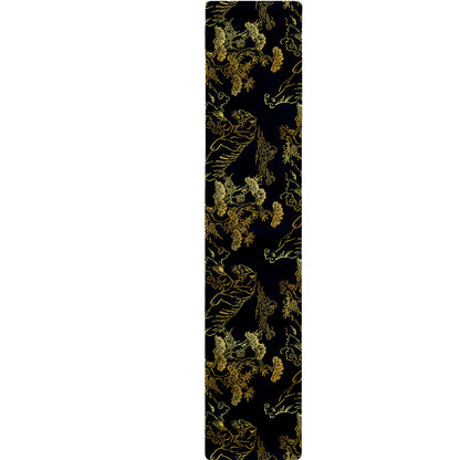 Black And Gold Japanese Tiger Print Table Runner