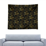 Black And Gold Japanese Tiger Print Tapestry