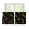 Black And Gold Japanese Tiger Print Tier Curtains