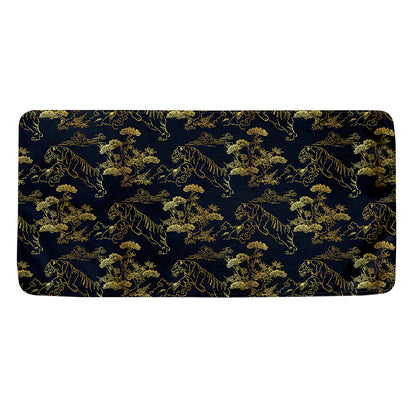 Black And Gold Japanese Tiger Print Towel