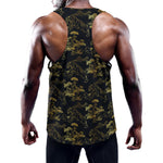 Black And Gold Japanese Tiger Print Training Tank Top