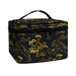 Black And Gold Japanese Tiger Print Travel Makeup Bag