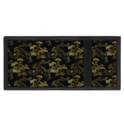 Black And Gold Japanese Tiger Print Trifold Wallet