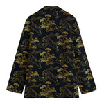 Black And Gold Japanese Tiger Print Women's Blazer