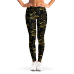 Black And Gold Japanese Tiger Print Women's Leggings