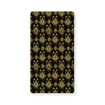 Black And Gold Lotus Flower Print Baby Crib Sheet