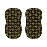 Black And Gold Lotus Flower Print Bar Stool Covers