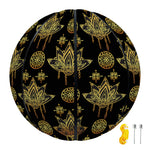 Black And Gold Lotus Flower Print Basketball