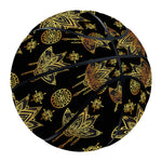 Black And Gold Lotus Flower Print Basketball