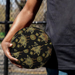 Black And Gold Lotus Flower Print Basketball
