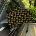 Black And Gold Lotus Flower Print Car Side Mirror Covers