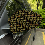 Black And Gold Lotus Flower Print Car Side Mirror Covers