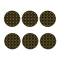 Black And Gold Lotus Flower Print Coaster Set