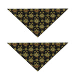 Black And Gold Lotus Flower Print Dog Bandana