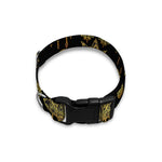 Black And Gold Lotus Flower Print Dog Collar