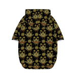 Black And Gold Lotus Flower Print Dog Zip Up Hoodie