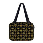 Black And Gold Lotus Flower Print Double Strap Bible Bag