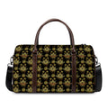Black And Gold Lotus Flower Print Duffel Bag