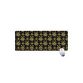 Black And Gold Lotus Flower Print Extended Mouse Pad