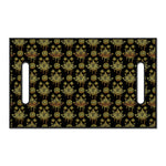 Black And Gold Lotus Flower Print Golf Cart Seat Cover