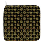 Black And Gold Lotus Flower Print Hand Towel