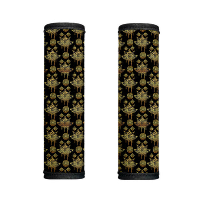 Black And Gold Lotus Flower Print Handle Covers