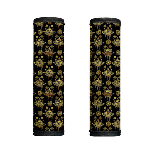 Black And Gold Lotus Flower Print Handle Covers